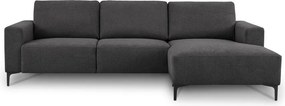 Antracitszürke zsenília sarokkanapé (jobb oldali-heverő résszel) Fabian – Scandic