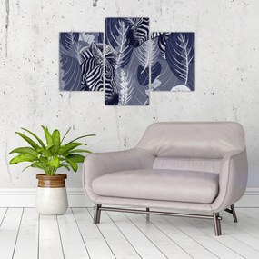 Kép - Kék zebrák (90x60 cm)