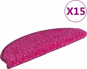 vidaXL 15 db rózsaszín, félkör alakú, nagy lépcsőszőnyeg 65 x 21 x 4 cm