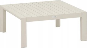 Dohányzóasztal Bézs Alumínium 87 X 87 X 38 CM Teraszra És Kertbe