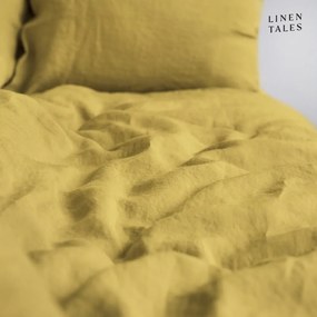 Sárga egyszemélyes len ágyneműhuzat 140x200 cm – Linen Tales