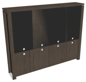 Verno+ S magas szekrény 260 x 46 x 210 cm, kombinált ajtó, antracit tölgy / fekete