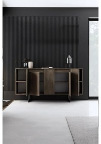 Konzolasztal Luxe - Walnut, Black