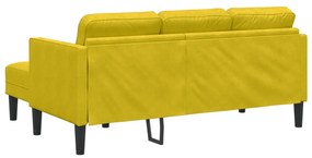 L-alakú Kanapé Sárga 173x131x67 cm Bársony