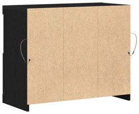 Oldalszekrény LED Műszaki Fekete tölgy 81x37x67 cm