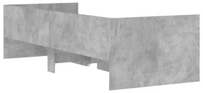 betonszürke ágykeret fiókokkal 90x200 cm