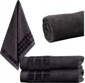 Fürdőlepedő Pamut Frottír Húsos Nedvszívó 50x100 cm Szürke Lengyel