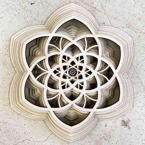 Több rétegű, akár 90 x 100 cm-es fa mandala Harmony