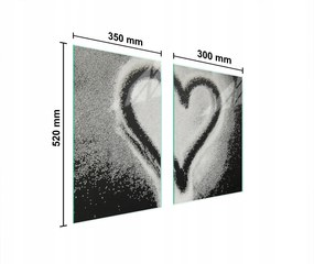 Üveg Konyhai Védőlap 65x52 Szív