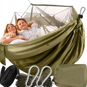 Kerti Függőágy Kétszemélyes Túlélő Kemping Szúnyoghálóval 260x140cm