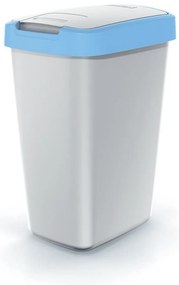 Szemeteskosár színes tetővel, 12 l, kék / szürke