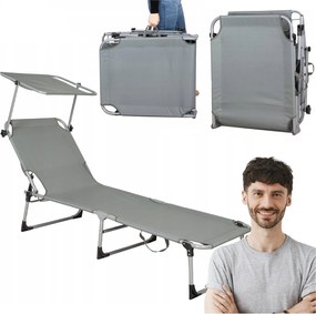 Napozóágy Napellenzővel Kerti Napozóágy Összecsukható Túra Napozóágy