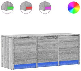 szürke sonoma színű szerelt fa TV-szekrény LED-del 97x34x40 cm
