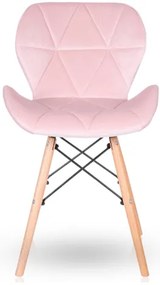 Bársony étkezőszékek 4db rózsaszín PINK CRYSTAL