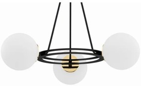 Argon 6150 - Csillár rúdon AMALFI 3xE27/15W/230V fekete/fehér