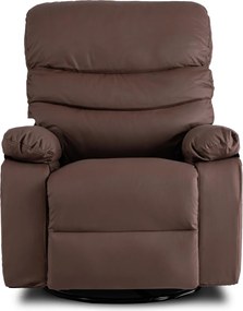 Masszírozós, hintafunkciós dönthető fotel barna színben, műbőr kárpittal BRUCE