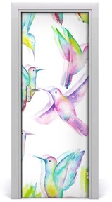 Ajtóposzter öntapadós színes kolibrik 85x205 cm