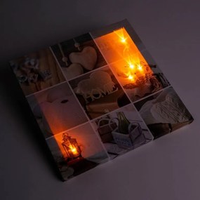 GARTHEN Falfestmény Home 5 LED 30 x 30 cm