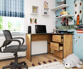 Sarok PC asztal Bodhi  (craft tölgy) (J). Akció -14%. 1069481