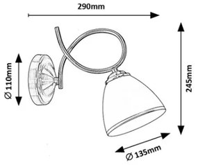 Brilagi - Fali lámpa FRED 1xE27/60W/230V bronz