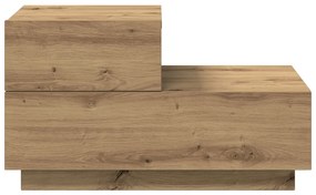 Éjjeli szekrény LED világítással, Műgyanta tölgy, 100x36x49 cm