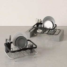 Fekete állítható acél edényszárító 37x29 cm Sinkin – Umbra