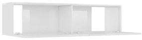 magasfényű fehér szerelt fa TV-szekrény 120 x 30 x 30 cm