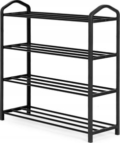 Fém Cipőtartó állvány ModernHome 4 szint, 12 pár Fekete