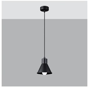 Fekete függőlámpa fém búrával 14x14 cm Martina - Sollux