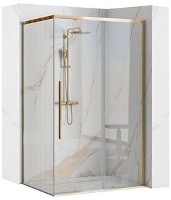 Rea - SOLAR GOLD ELEGANT zuhanykabin 80 x 100 cm, átlátszó üveg / arany profil, REA-K4901
