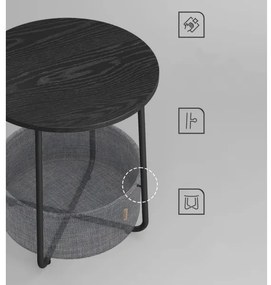 NOIRA oldalsó asztal fekete/szürke