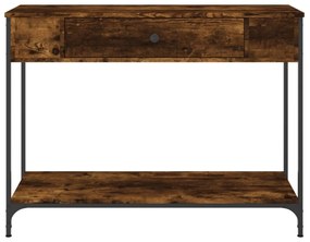 füstös tölgy színű szerelt fa tálalóasztal 100 x 34,5 x 75 cm