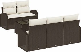 vidaXL Kerti Kanapé Szett Barna 55 x 55 x 37 cm polirattan