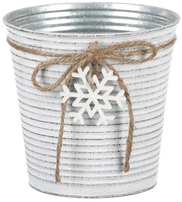 Virágtartó faópehellyel, fém, átmérő 15 cm