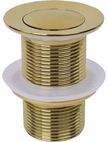 Mexen zárható mosdó lefolyó kör, ClickClack, kis dugó, túlfolyó nélkül, Arany, 79915-50