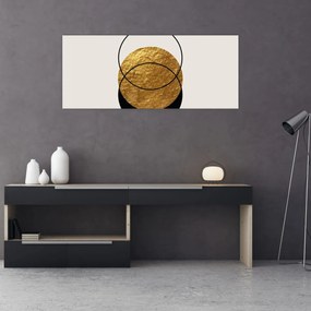 Kép - Absztrakció arany és fehér N⁰2 (120x50 cm)