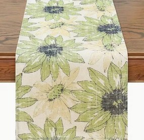 Futópad Virágok 183x31 cm Citromzöld
