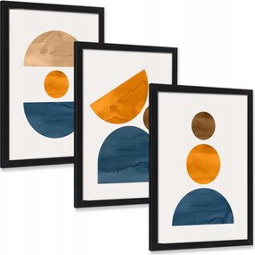 Festmény szett Figurák Absztrakt keretben 3 db falra 30x20 cm