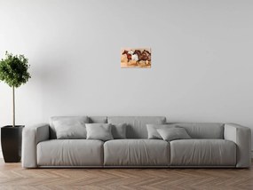 Gario Vászonkép Gyönyöru lovak állománya Méret: 100 x 70 cm