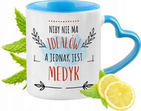 Orvosnak Kék Bögre Szív Alakú Füllel Ajándék