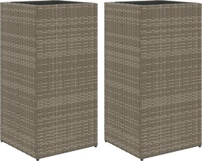 vidaXL 2 db szürke polyrattan kerti ültetőláda 40x40x80 cm