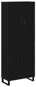 Highboard Fekete Tölgy 69.5x34x180 cm Mérnöki Fa