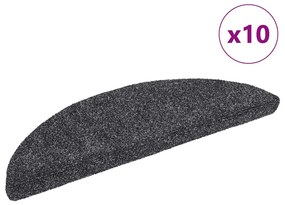 10 db sötétszürke lyukasztott öntapadó lépcsőszőnyeg 56x17x3 cm