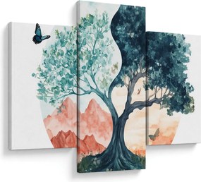 Kép – Akvarellfa tele élettel (90x60 cm)