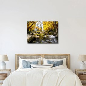 Kép - Vízesések őszi tájban, sárga (70x50 cm)