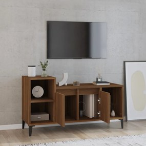 barna tölgyszínű szerelt fa TV-szekrény 100x35x55 cm
