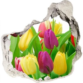 Fali matrica lyuk a falban Színes tulipán nd-p-12652067