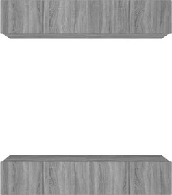 vidaXL 4 db szürke sonoma színű szerelt fa TV-szekrény 80 x 30 x 30 cm