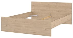 Natúr színű franciaágy ágyrács nélkül 180x200 cm tölgyfa dekorral Naia – Tvilum
