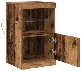 LED világítással ellátott szekrény, régi fa 41x37x67 cm